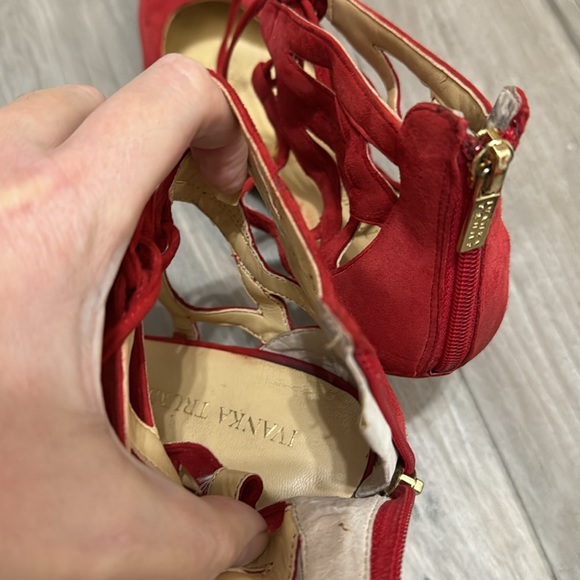 Red Ivanka Trump comfortable suede low heel shoes Size 10 no returns - Picture 16 of 16